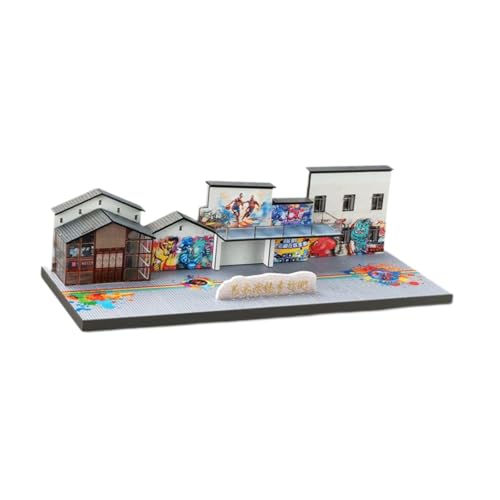 kowaku DIY Montage 1:64 Graffiti Walking Street Architektur Szene Hobby Spielzeug mit Staub Abdeckung für Modell Eisenbahn Szene Dekor von kowaku