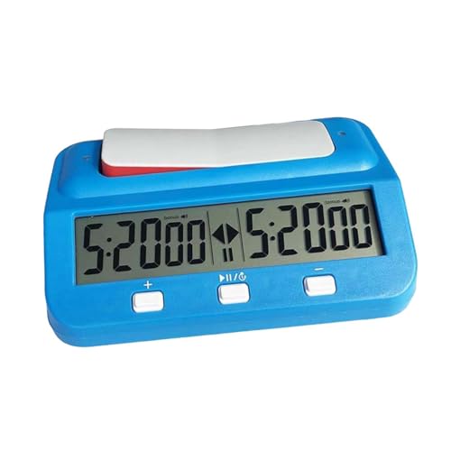 kowaku Digitaler Timer, digitaler Schachtimer, kompakte Schachuhr, Brettspiel-Timer für Geschenke, Schachliebhaber-Party, Schachspiel, Brettspiel, Blau von kowaku