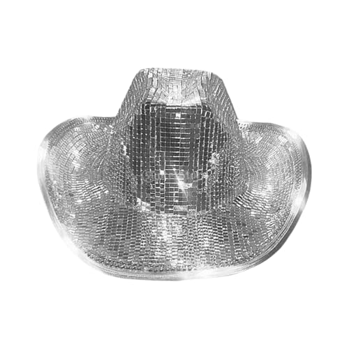 kowaku Disco-Cowboyhut, leuchtender, funkelnder Sonnenhut für Karneval, Hochzeiten, Musikfestivals von kowaku