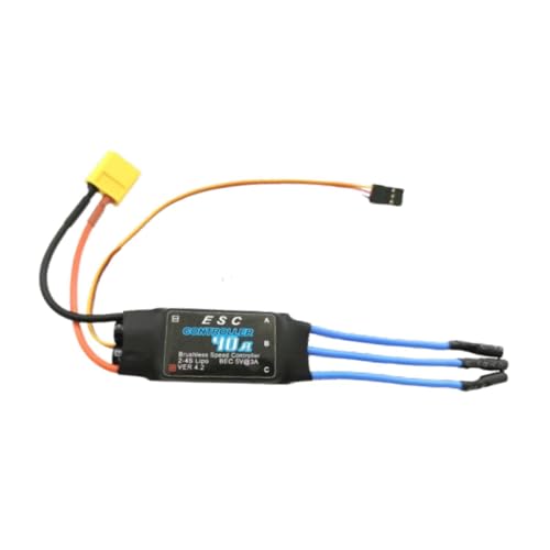 kowaku Ersatzteil für bürstenlosen Motor, RC-Bürstenloser Motor, ESC-Zubehör, Teile, RC-Hubschrauber, bürstenloser für Flugzeug, Spielzeug, 40a Banane Xt60 von kowaku