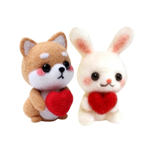 kowaku Filz Set Filz zubehör Tierpuppe Filzset Selber Wollfilz Material für Kinder, 2 StÜck von kowaku