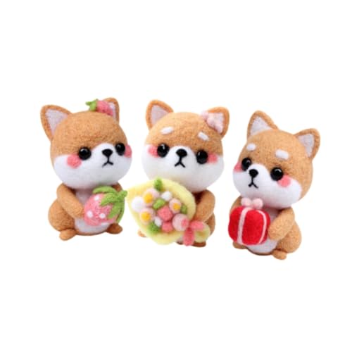 kowaku Filz Set Filz zubehör Tierpuppe Filzset Selber Wollfilz Material für Kinder, 3 Stück von kowaku