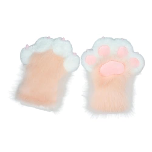 kowaku Gefüllte Handschuhe mit Katzenpfoten zum Verkleiden im Club, Mottoparty, Karneval, Rollenspiele, Rosa Binden Rosa von kowaku