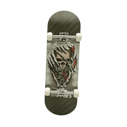 kowaku Griffbrett, Fingerboard, Mini-Finger-Skateboard-Spielzeug, Fingerspitzenbewegung für Skate-Liebhaber, Schwarzer Totenkopf von kowaku