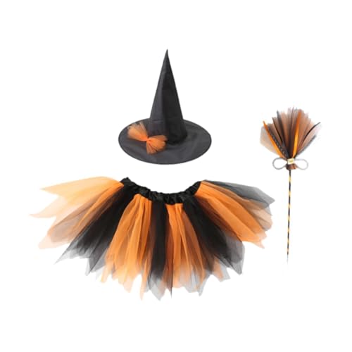 kowaku Halloween Kostüm Kinder Mädchen Zubehör Tutu Kleid für Weihnachten, Schwarz Und Orange von kowaku