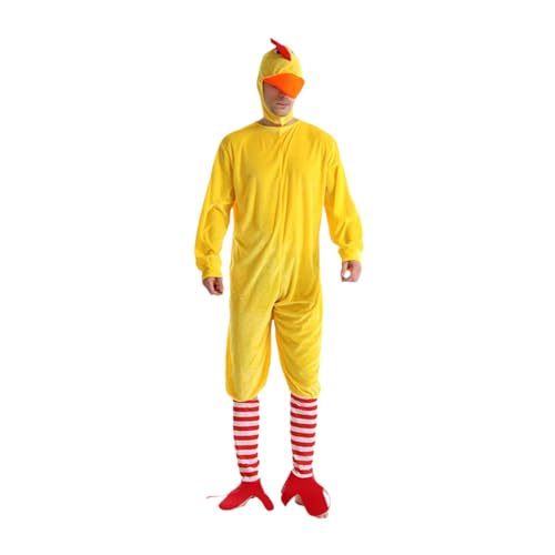 kowaku Jumpsuit-Outfit, schönes Herren-Huhn-Cosplay-Kostüm für Bühnenauftritte im Urlaub, 120cmx59cmx57cm von kowaku