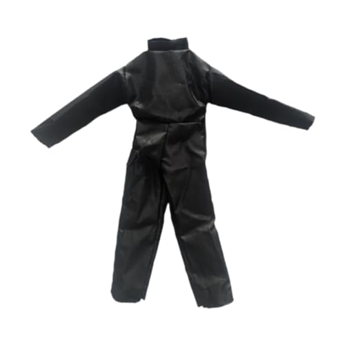 kowaku Jumpsuit für Figuren im Maßstab 1/6, Miniatur-Cosplay-Kostüm, modische Puppenkleidung für 12-Zoll-Puppen, Schwarz von kowaku