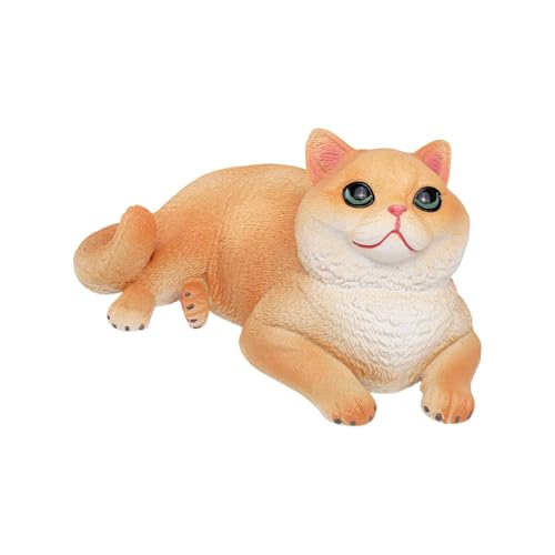 kowaku Katzen Dekoration für Kuchen, Kätzchen Spielzeug, Tisch Accessoire, Tierfigur für Feiern Und Gärten, Orangene Katze von kowaku