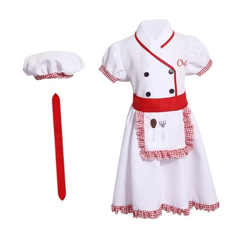 kowaku Kinder Koch Kostüm Set Bequemes Pretend Chef Outfit für Party Cosplay, L von kowaku