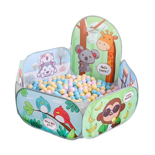 kowaku Kinder Spielzelt Klappzelt Tragbare Kinderzimmer Dekoration Laufstall Bällebad Baby Krabbeln Laufstall Spielzeug für Kleinkinder Spielen, Style B, 100 Bälle von kowaku