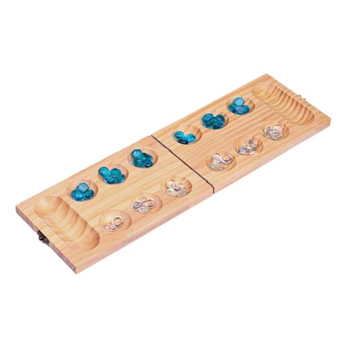 kowaku Mancala-Brettspiel aus Holz mit 48 Perlen, Reisespiel, klassische Familienspiele für Erwachsene, zusammenklappbares Mancala-Brettspielset für von kowaku