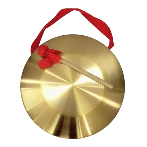 kowaku Mini-Handgong, Gong-Instrument, tragbarer Entwicklungsgong aus Messing mit Schlägel-Percussion für Hochwasserwarntänze, 22CM von kowaku