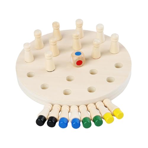 kowaku Montessori-Memory-Schachspielzeug, farbiges Memory-Schach, hölzernes Memory-Schachspiel für Kleinkinder von kowaku