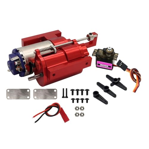 kowaku Motor-Upgradeteil im Maßstab 1/12 mit Servomotor, Metallgetriebe für C24, Gas, D90 91 96 98 99S Zubehör Crawler, ROT von kowaku