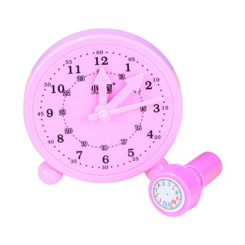 kowaku Pädagogische Uhr, Spielzeuguhr, Stempelset, Lehrmaterial, Grundschule, Lernwerkzeug für Kinder, Benotungspreise, Keine echte Uhr, ROSA von kowaku