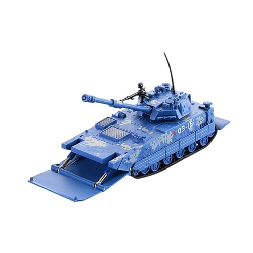 kowaku Panzermodell Spielzeug Fahrzeug Spielzeug Miniatur Modellbausatz Ornament Legierung mit Ton und Licht Panzerspielzeug für Kinder für Erwachsene, Blau von kowaku