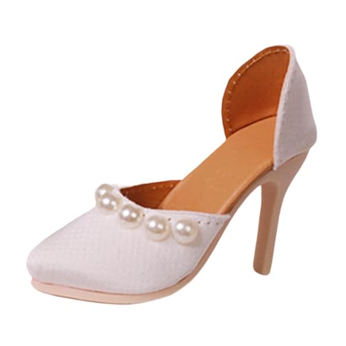 kowaku Puppenfigur Schuhe Weibliche Modell Schuhe ACCS, Miniatur High Heels für Puppe Puppe Dekoration, Weiß von kowaku