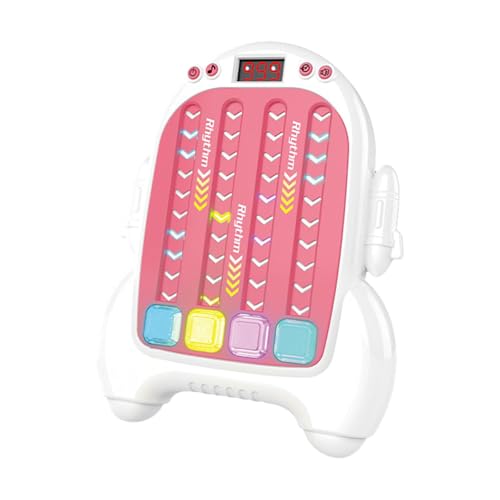 kowaku Quick Push Rhythm Finger Pressmaschine, Handheld-Zappelspielzeug, Variable Geschwindigkeiten mit LED, Lernspielzeug für Kinder, Geschenk, Alter 3–7, Pink Und Weiß von kowaku