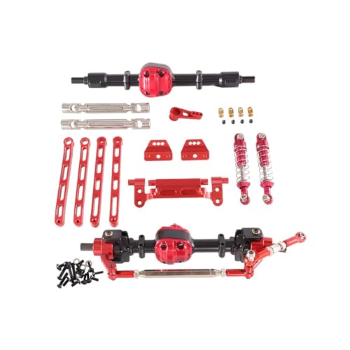 kowaku RC-Auto, Vorder- und Hinterbausatz, Metall-Upgrade, ersetzt RC-Modellfahrzeugteile, DIY-Zubehör für MN82 LC79 MN78 1/12 RC-Auto, Schwarz Rot von kowaku