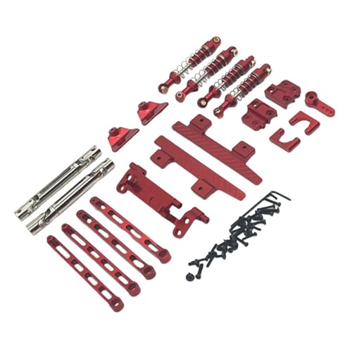 kowaku RC-Auto-Ersatzteilkits, RC-Upgrade, Antriebswelle, RC-Auto-Zugstange, Robustes RC-Zubehör aus Metall für 1/12 MN82 LC79 RC-Fahrzeuge, ROT von kowaku