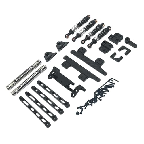 kowaku RC-Auto-Ersatzteilkits, RC-Upgrade, Antriebswelle, RC-Auto-Zugstange, Robustes RC-Zubehör aus Metall für 1/12 MN82 LC79 RC-Fahrzeuge, Schwarz von kowaku