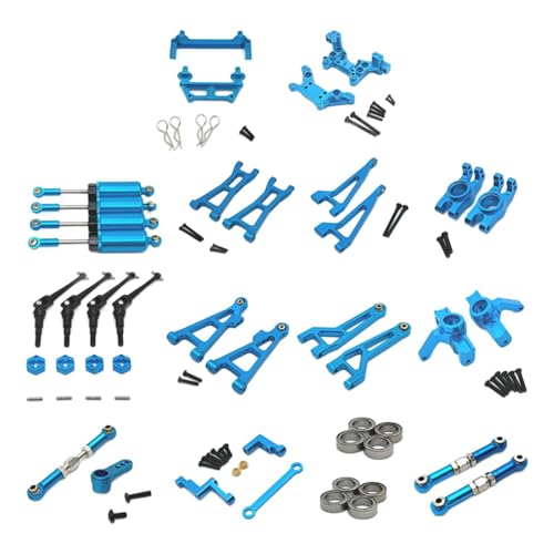 kowaku RC-Auto-Upgrade-Teilesatz, RC-Vorder- und Hinterrad-Schwingarm-Zubehör, Metall-Stoßdämpferhalterungen für Vorder- und Hinterrad für Fahrzeuge im, Blau von kowaku