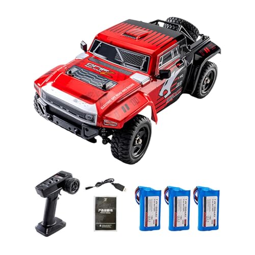 kowaku RC-Auto im Maßstab 1/12, RC-Truck, Automodell im Originalmaßstab, 4WD, Robustes ferngesteuertes Hochgeschwindigkeitsauto für Erwachsene, Jungen, Rot 3b von kowaku