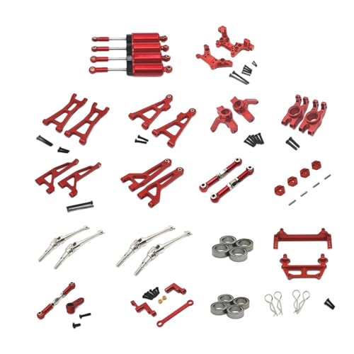 kowaku RC-Metallteile-Kit, Zubehör mit Lagern, einfach zu installierendes DIY-Modifikations-Upgrade für 1/16 M162 16207 RC-Auto, Rot von kowaku