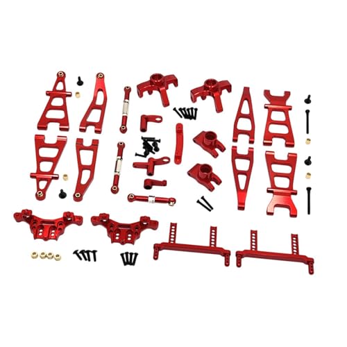 kowaku RC Vorderer und hinterer Arm, oberer und unterer Arm, Aluminiumlegierung, professionelles Upgrade, Stoßdämpferhalterung für G169 G161 im Maßstab 1:16, Rot von kowaku