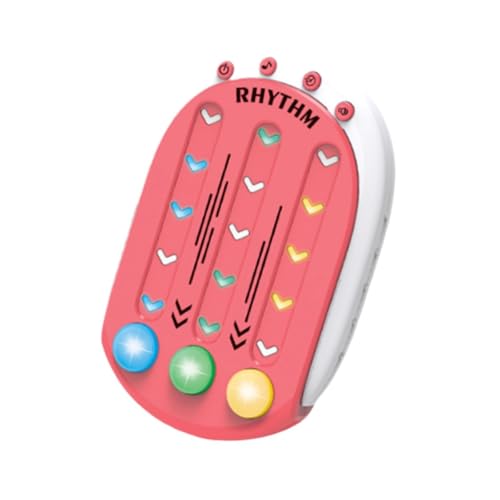 kowaku Rhythmus-Tastenspiel, Rhythmus-Handkonsolenspiel, Musikspiele, Lernspielzeug, Rhythmus-Quick-Push-Maschine für Kinder, Jungen und Mädchen, Rosa von kowaku