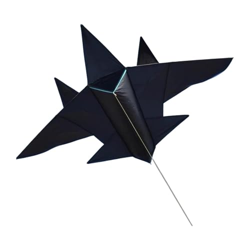 kowaku Riesenflugzeug -Form Kite Aircraft Delta Drachen tragbare Faltbare riesige Größe Fliegerspielzeug für Outdoor -Spiele Kinder Jungen Mädchen, Schwarz, Groß von kowaku