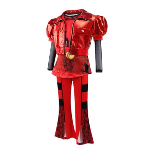 kowaku Rotes Kostüm für Kinder, dekorative Jacke, Oberteil und Hose, für Rollenspiele, Karnevalsgeschenke, 110 cm von kowaku