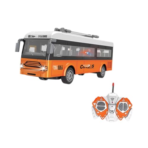 kowaku Schulbus Modell Elektro RC Stadtbus 1:30 für Kinder Jungen Mädchen RC Modellauto Spielzeug RC Auto, Orangefarbener Stadtbus von kowaku