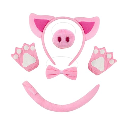 kowaku Schwein-Kostüm-Set, Foto-Requisiten, Tier-Cosplay für Auftritte, Halloween, Karneval, Keine Handschuhe von kowaku