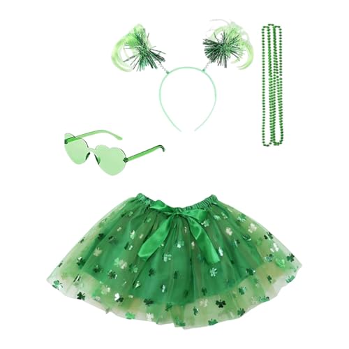 kowaku St. Patrick's Day Kostüm-Set, ausgefallenes Kleid, Perlenketten für Geschenke, Maskerade von kowaku