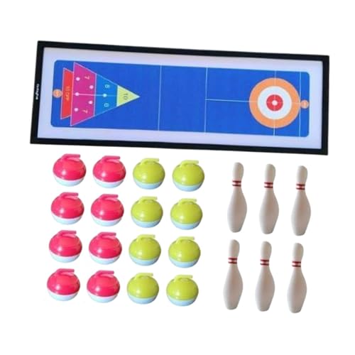 kowaku Tabletop Curling Game Bowlingspiel Family Games Tisch Shuffleboard für Frauen Männer, Keine Schachtel von kowaku