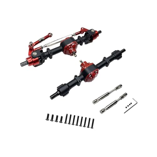 kowaku Upgrade der vorderen und hinteren Brückenachse für RC-Metallachse, Ersetzen des RC-Autoteils für LC79 MN78 im Maßstab 1/12, RC-Zubehörteile, Schwarz von kowaku