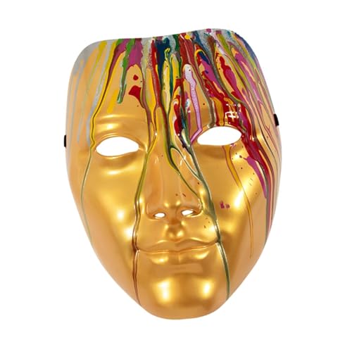 kowaku Vollgesichtsmaske, Cosplay-Maskenmaske für Halloween, Bühnenauftritte, Partys, Gold von kowaku