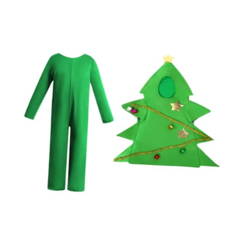 kowaku Weihnachtsbaum Kostüm mit Jumpsuit Xmas Tree Outfit für Karneval Geschenke Mädchen von kowaku