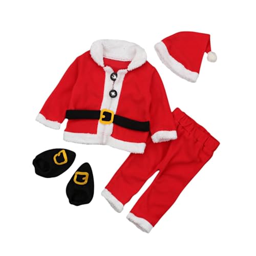 kowaku Weihnachtsmann-Kostüm für Kinder, Weihnachtsoutfit für Festliche Feiertage, Cosplay, Foto-Requisiten, Höhe 90 bis 100cm von kowaku