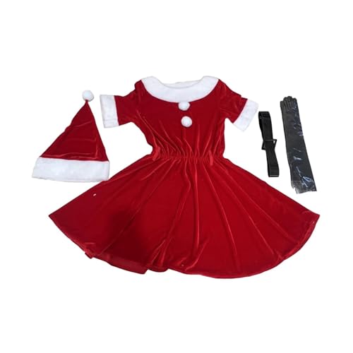 kowaku Weihnachtsmann-Kostümkleid für Damen, Weihnachts-Cosplay-Kostüme mit Weihnachtsmannmütze von kowaku