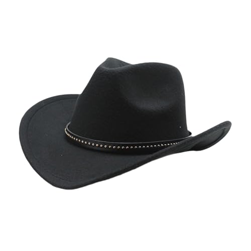 kowaku Western Cowboy Hat Wide Bim Kopfbewegung für festliche Party -Cosplay -Rollenspiele, Schwarz von kowaku