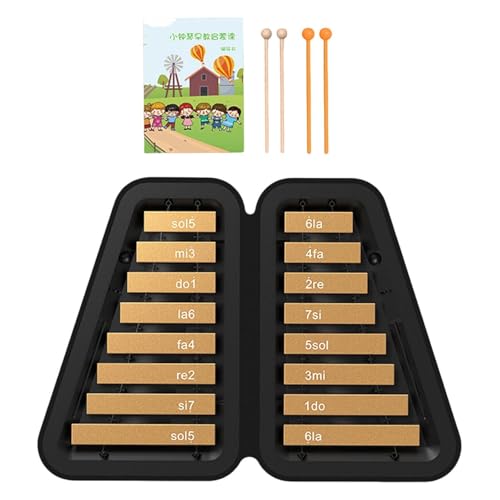 kowaku Xylophon-Glockenspiel mit 16 Tönen, leicht zu Spielen, tragbares Schlaginstrument für Live-Auftritte, Kindergeschenke, Partyspielzeug , Gold von kowaku