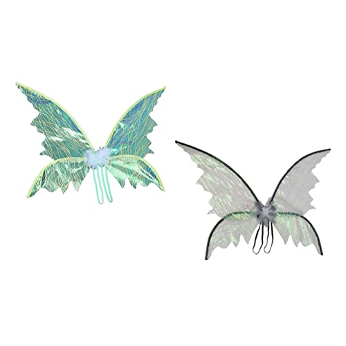 kowaku Zauberhafte Schmetterlingsflügel für Kinder - Fantastische Flügel für kleine, Grüne Farbe Schwarz von kowaku