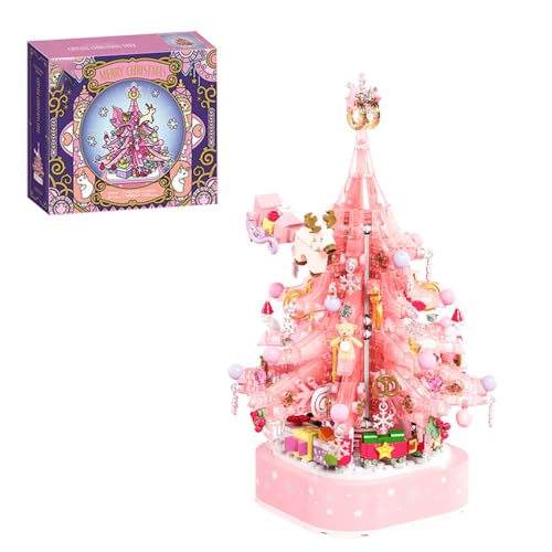 kowkis Kristall-Weihnachtsbaum-Bauset mit Lichtern und romantischer Musik, kreatives Geschenk, Weihnachtsbaum-Bauset für Jugendliche und Erwachsene (675-teilig) von kowkis