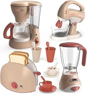 kramow Kinder Küche Spiel Set, Rollenspiel Küchengerät Spielzeug Küchenzubehör Set mit Kaffeemaschine, Mixer, Mixer, Toaster Pretend Küche pädagogisches Spielzeug für Kinder 3+ (Rosa) kramow Kinder Küche Spiel Set, Rollenspiel Küchengerät Spielzeug Küchenzubehör Set mit Kaffeemaschine, Mixer, Mixer, Toaster Pretend Küche pädagogisches Spielzeug für Kinder 3+ (Rosa) von kramow