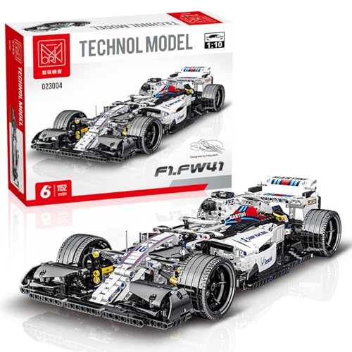 kramow Technic Formel F1 SF90 Rennwagen Modellauto-Bausatz, 1125pcs Modell 1:10 Sammelsportwagen, Modular Bausteine Kit Spielzeug Geschenke für Jungen Mädchen 14+ Kinder Erwachsene von kramow