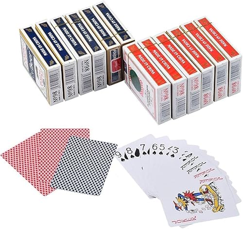 ktxaby 12 Stück Spielkarten, Pokerkarten, Standard-Index, rote und blaue Premium-Spielkarten, Decks of Cards Bulk, für Blackjack, Solitaire, Bridge, Canasta-Karte, Partyzubehör (Biene) von ktxaby