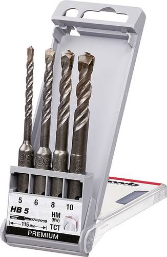 Kwb 240430 Vergütungsstahl Hammerbohrer-Set 1 Stück 5 mm, 6 mm, 8 mm, 10mm Gesamtlänge 115mm SDS- von kwb