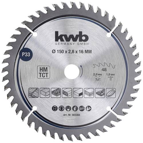 Kwb 583368 Kreissägeblatt 150 x 16mm 1St. von kwb